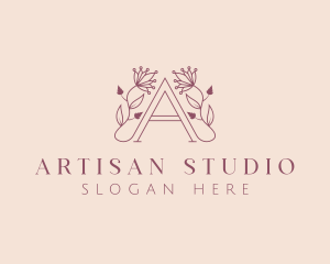 Elegant Floral Letter A logo design