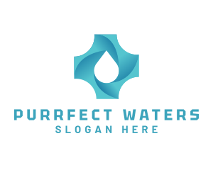 Water Droplet Cross   logo design