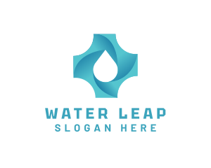 Water Droplet Cross   logo design