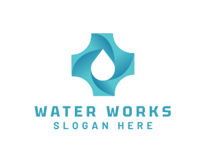 Water Droplet Cross   logo design