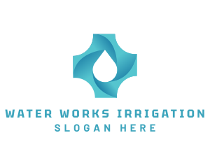 Water Droplet Cross   logo design