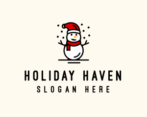 Christmas Snowman Holiday  logo design