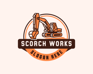 Excavator Machine Industrial logo design