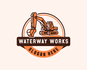 Excavator Machine Industrial logo design