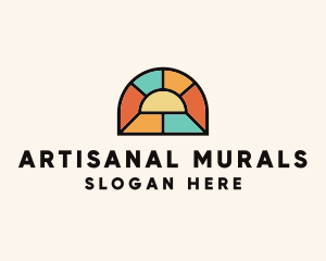 Stained Glass Arch Window logo design