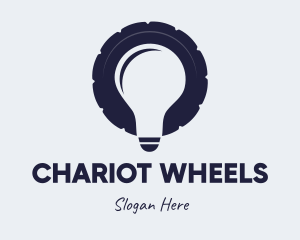 Wheel Idea Bulb logo design