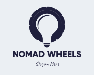 Wheel Idea Bulb logo design