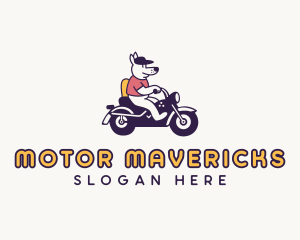 Dog Motorcycle Biker logo design