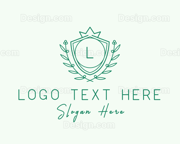 Natural Crown Shield Floral Logo