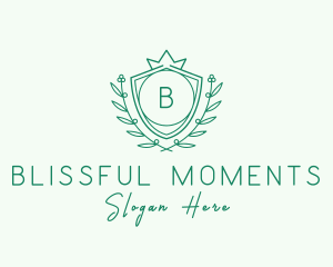 Natural Crown Shield Floral logo design