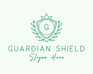 Natural Crown Shield Floral logo design