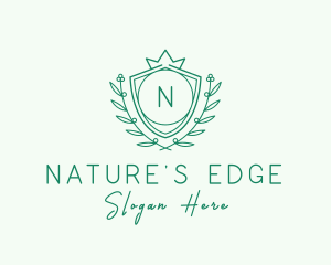 Natural Crown Shield Floral logo design