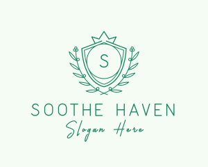 Natural Crown Shield Floral logo design