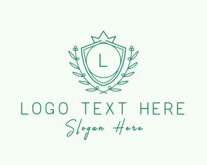 Letter - Natural Crown Shield Floral logo design