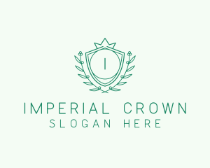 Natural Crown Shield Floral logo design