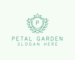 Natural Crown Shield Floral logo design