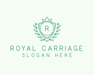 Natural Crown Shield Floral logo design