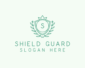 Natural Crown Shield Floral logo design