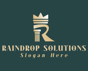 Column Pillar Crown logo design