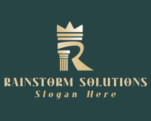 Column Pillar Crown logo design