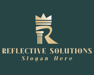 Column Pillar Crown logo design