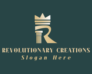 Column Pillar Crown logo design