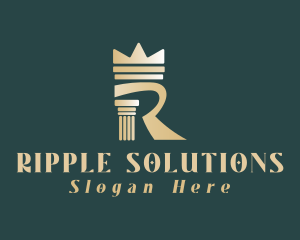 Column Pillar Crown logo design