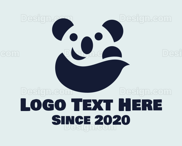 Happy Panda Bear Logo