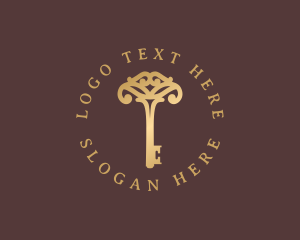 Elegant Gold Key logo