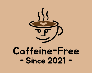 Cute Coffee Cup Face logo design