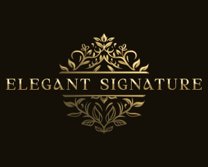 Elegant Floral Emblem logo design