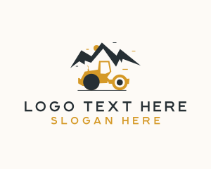 Mountain Construction Roller Logo