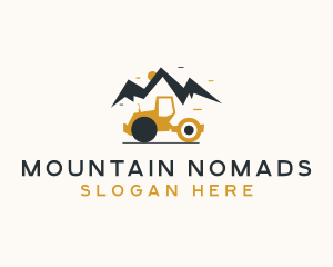 Mountain Construction Roller logo design