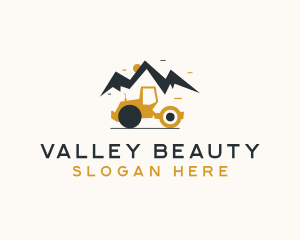 Mountain Construction Roller logo design