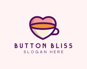 Coffee Cup Love Heart logo design