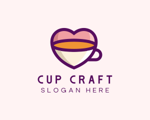 Coffee Cup Love Heart logo