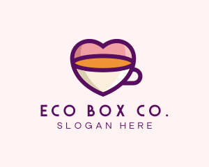 Coffee Cup Love Heart logo design