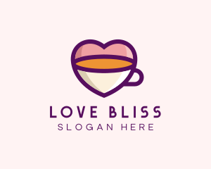 Coffee Cup Love Heart logo