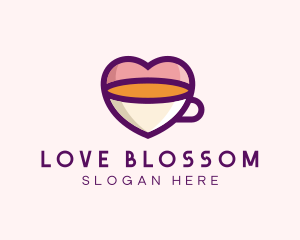 Coffee Cup Love Heart logo design