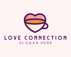Coffee Cup Love Heart logo