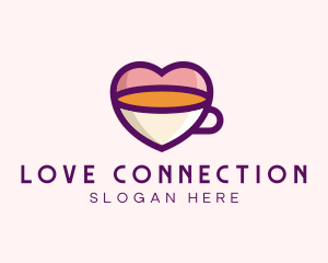 Coffee Cup Love Heart logo design