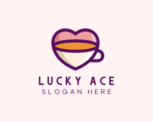 Coffee Cup Love Heart logo design