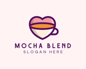 Coffee Cup Love Heart logo design