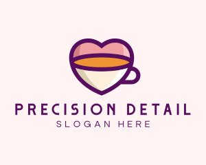 Coffee Cup Love Heart logo design