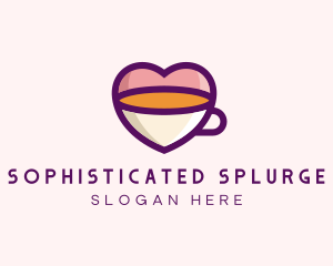 Coffee Cup Love Heart logo design