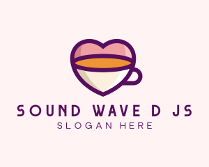 Coffee Cup Love Heart logo design