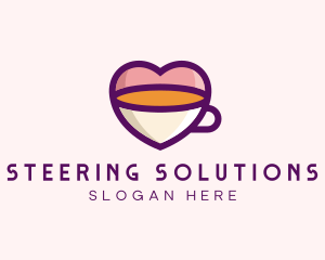 Coffee Cup Love Heart logo design