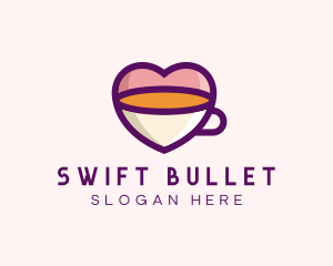 Coffee Cup Love Heart logo design