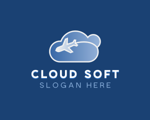 Airplane Cloud Aviation logo design