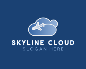 Airplane Cloud Aviation logo design